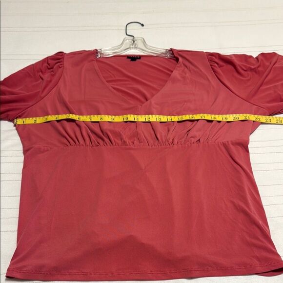Torrid Pink Ruched 3/4 Sleeve Blouse - Picture 3 of 6
